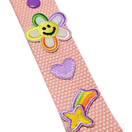 Llavero cinta con diseño Arcoiris Rosado