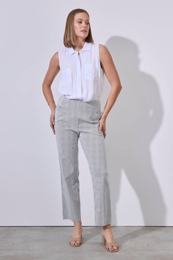 Pantalon Lineas AZUL/BLANCO