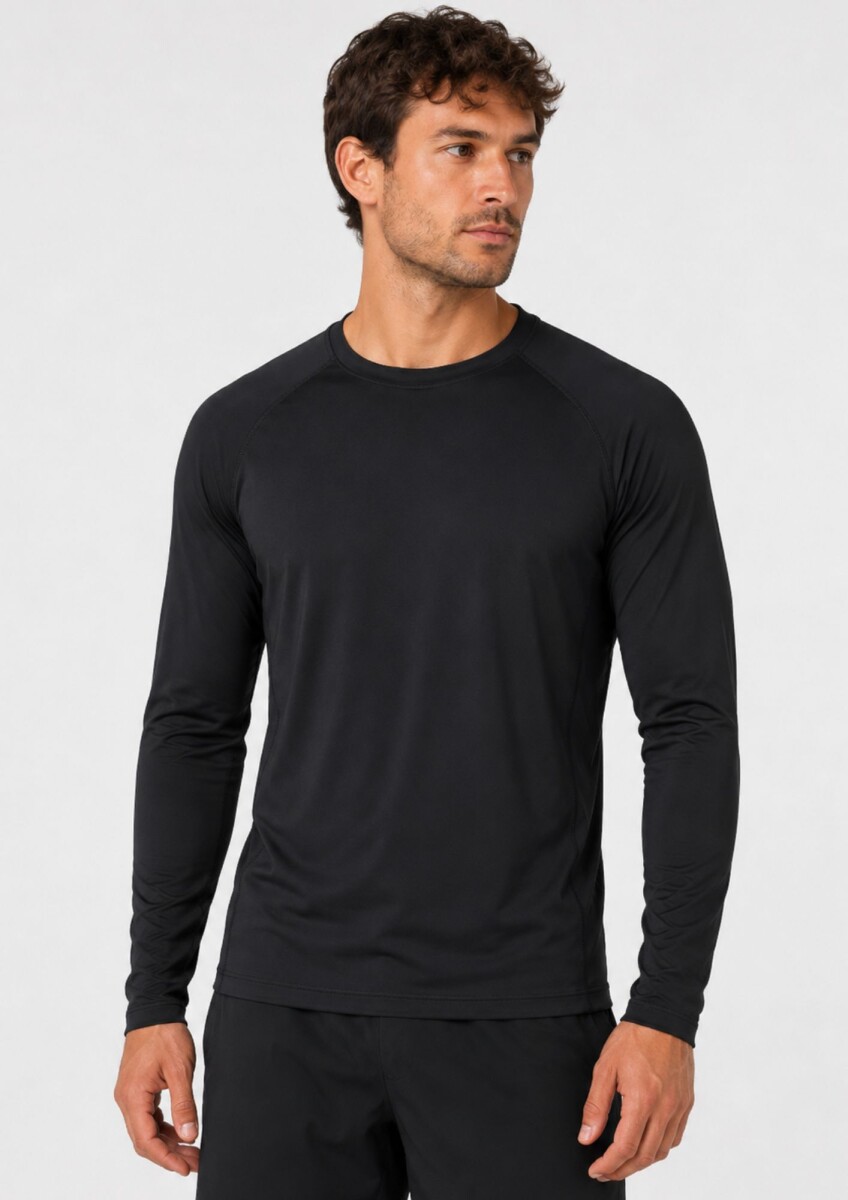 REMERA UV HOMBRE CON RANGLAN - Negro 