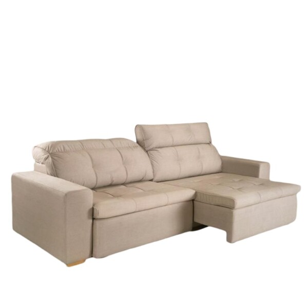 SOFA CHAISE - EXTENSIBLE Y RETRACTIL - TELA BEIGE SOFA CHAISE - EXTENSIBLE Y RETRACTIL - TELA BEIGE