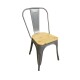 Silla tolix Metálica vintage asiento en madera Silla tolix Metálica vintage asiento en madera