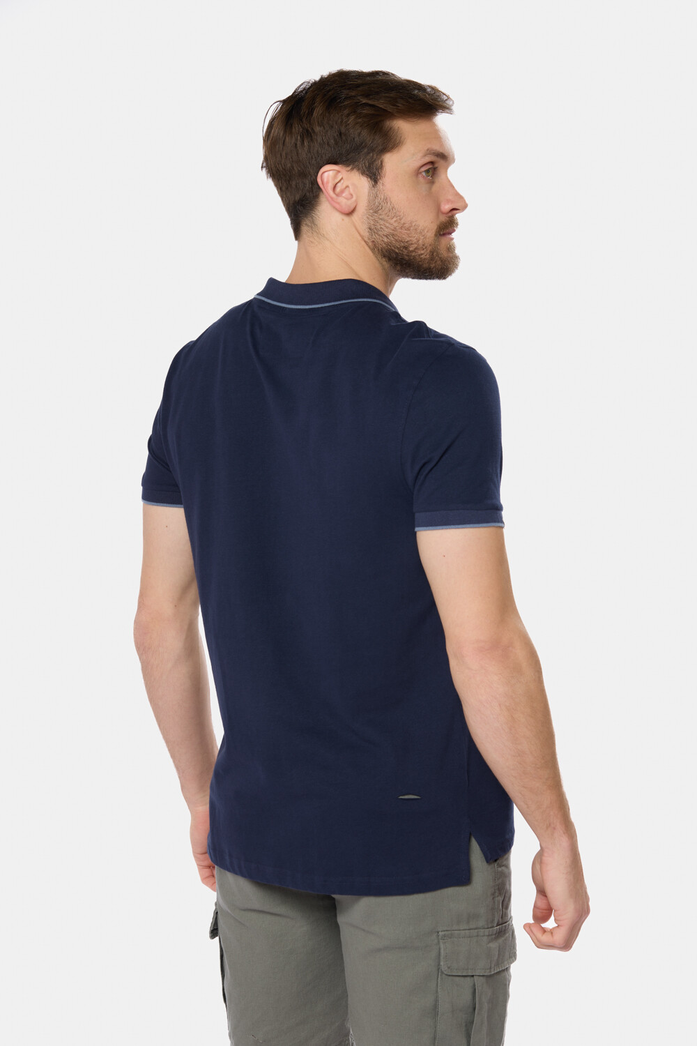 REMERA POLO JERSEY RAYADA Azul