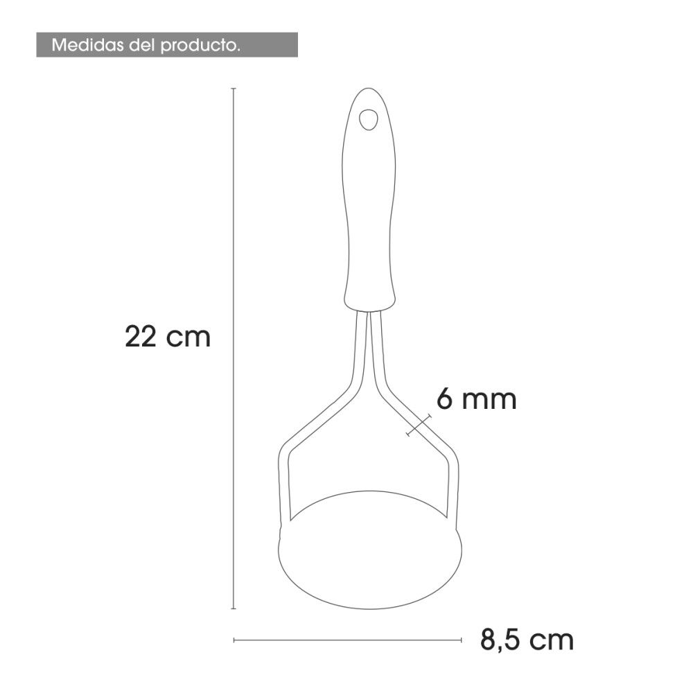 Pisa Papas Puretero Mango De Plástico Pisador 24x8 Cm Pisa Papas Puretero Mango De Plástico Pisador 24x8 Cm