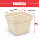 Set x3 Maceta cuadrada 1,9 lts ARENA