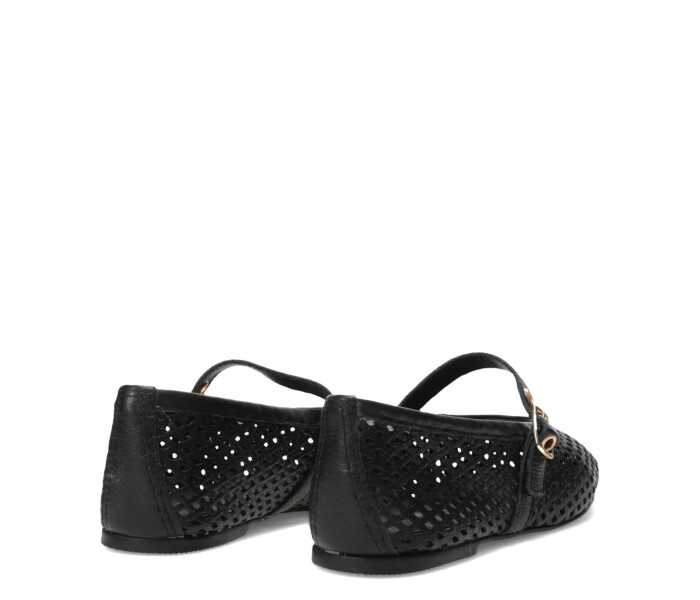Zapato balerina calado Preto