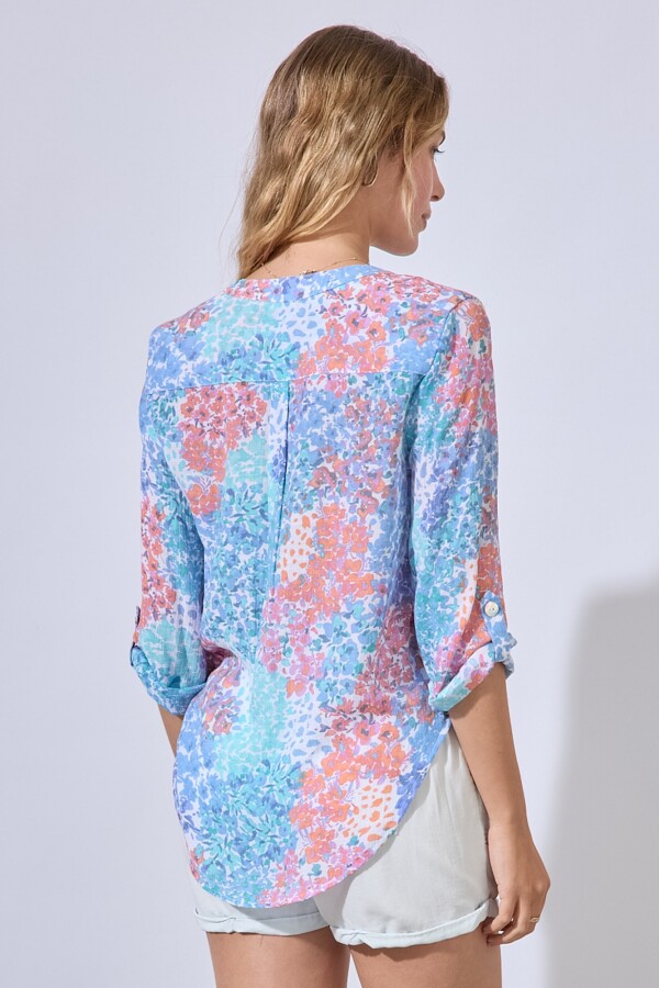 Blusa Gasa Print MULTI/ANARANJADO