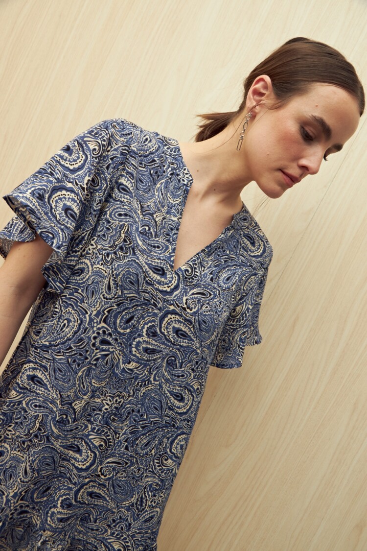 VESTIDO JILL PRINTED Indigo