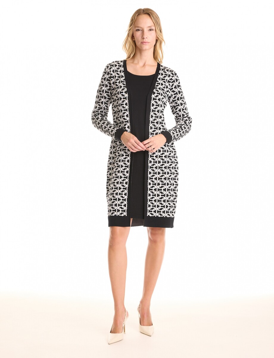 Vestido Twofold - Negro/blanco 