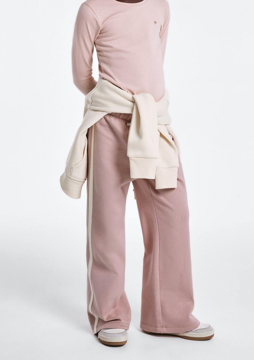 PANTALONES DEPORTIVOS DE PIERNA ANCHA - ROSADO 