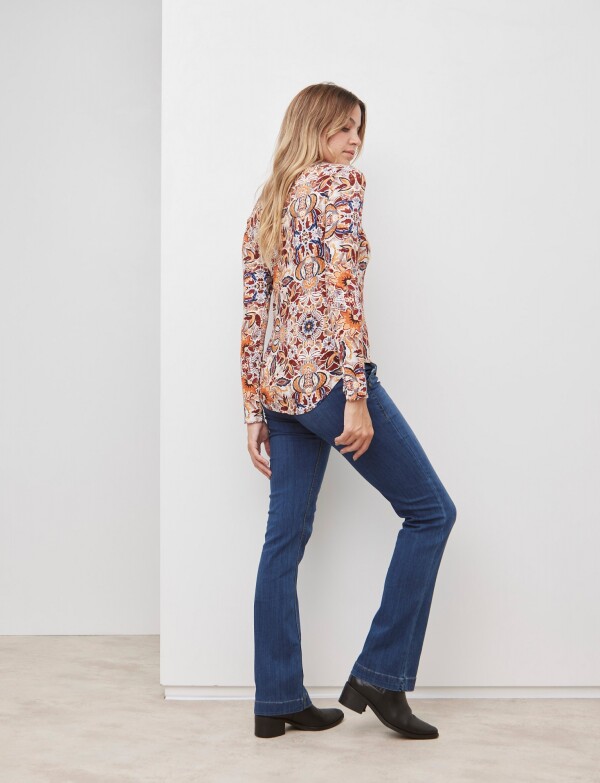 Remera Flores TOSTADO/MULTI