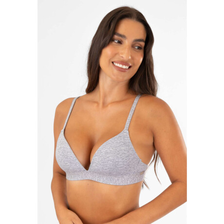 Soutien triangulo preformado cotton copa b Gris melange