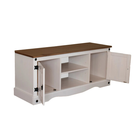 Rack 2 Puertas Línea Naturale 110 cm Blanco/Roble