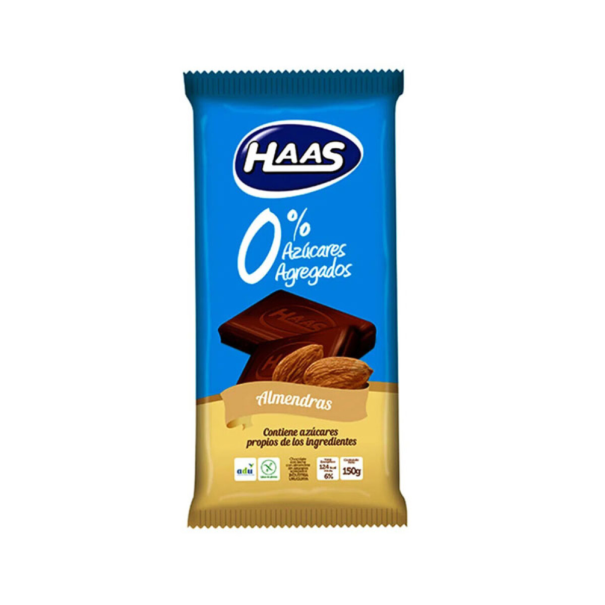 Chocolate HASS 0% Azúcar Tableta150Grs - Almendras 