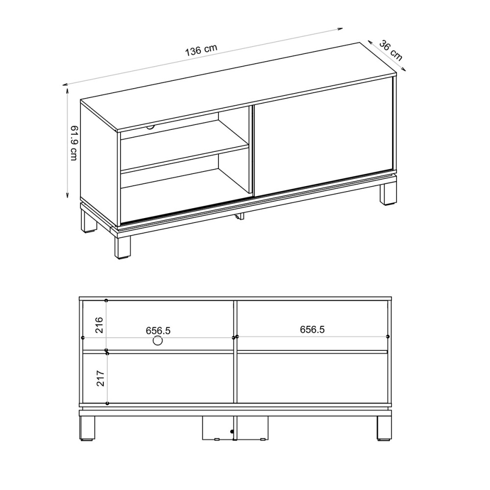 RACK PARA TV MODELO MONDRIAN 1.36 - COLOR OFF WHITE MR/FREIJO Rack Para Tv Modelo Mondrian 1.36 - Color Off White Mr/freijo