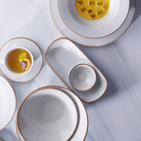 Bandeja Cilantro de Porcelana Beige 16 x 12 cm Bandeja Cilantro de Porcelana Beige 16 x 12 cm