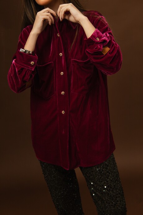 Velvet Shirt con Puño Frambuesa