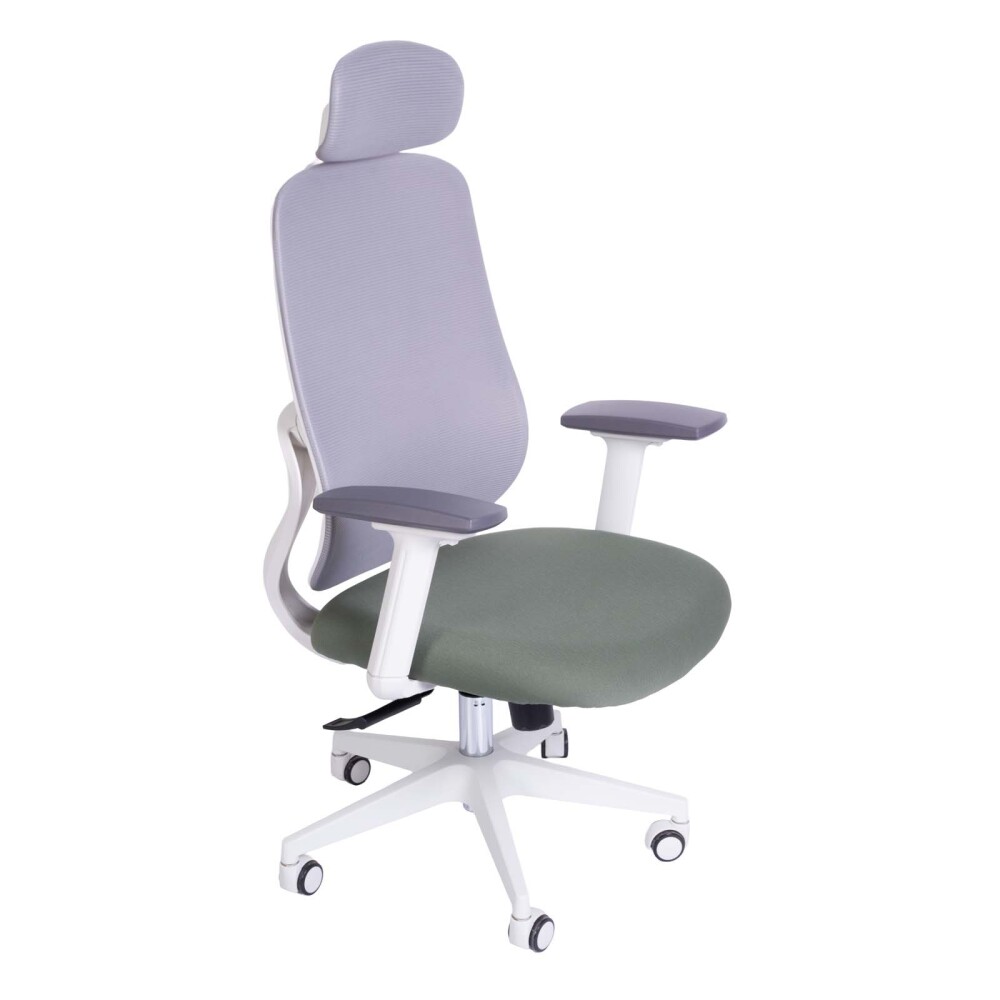 SILLA DE OFICINA MALLA BLANCO DAMASCO