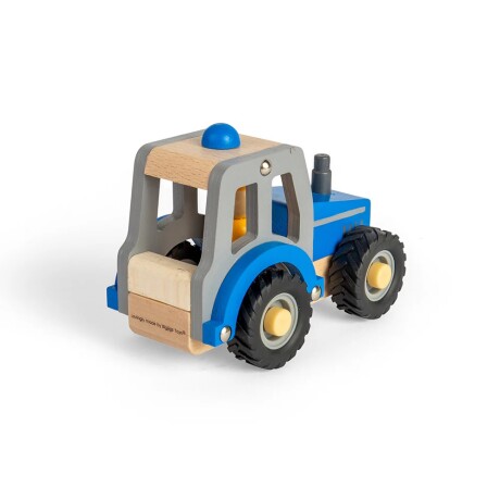 Mini Tractor de madera azul