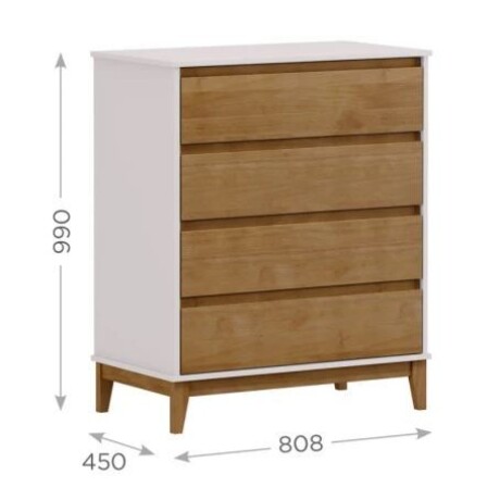 Cómoda Prata Blanca Y Natural 2801BFN Cómoda Prata Blanca Y Natural 2801BFN