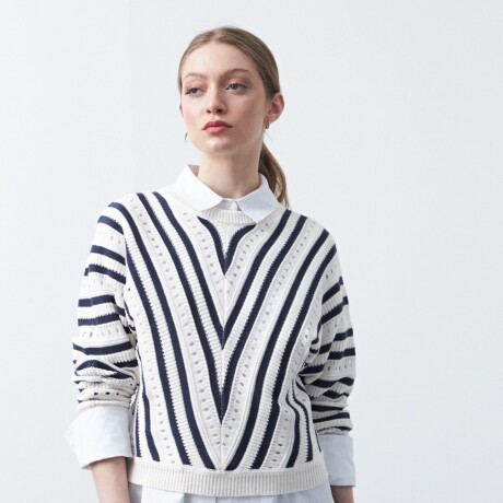 SWEATER COIMBRA Blanco/Azul