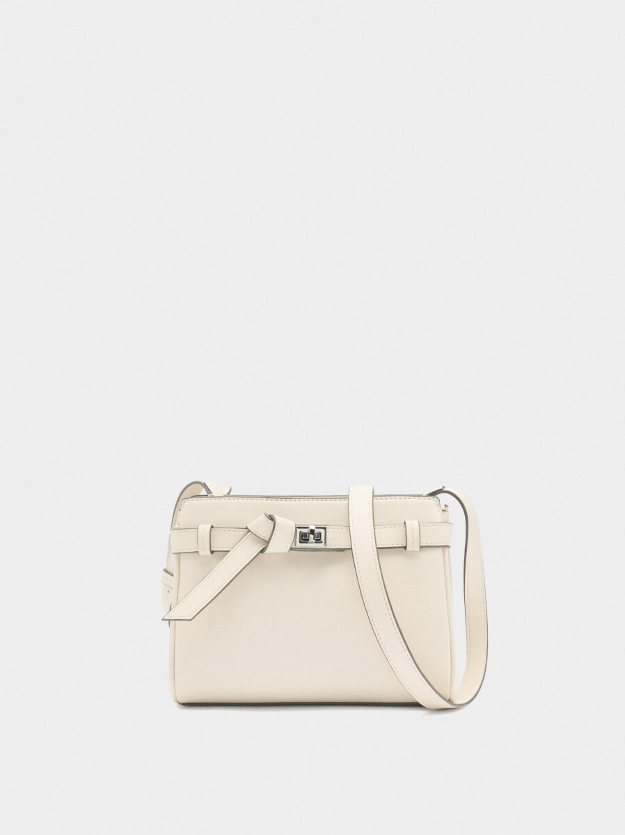 Bolso Bandolera Con Detalle De Cinturón - crudo 