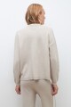 Bomber tejida con bolsillos beige melange