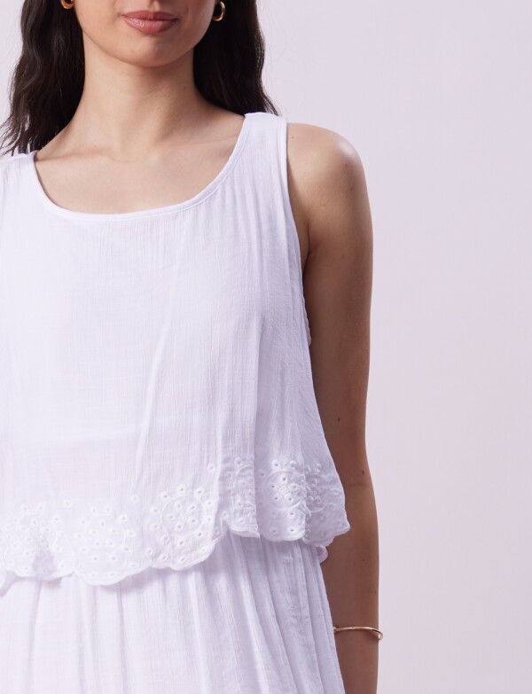 Vestido Maxi Capas BLANCO