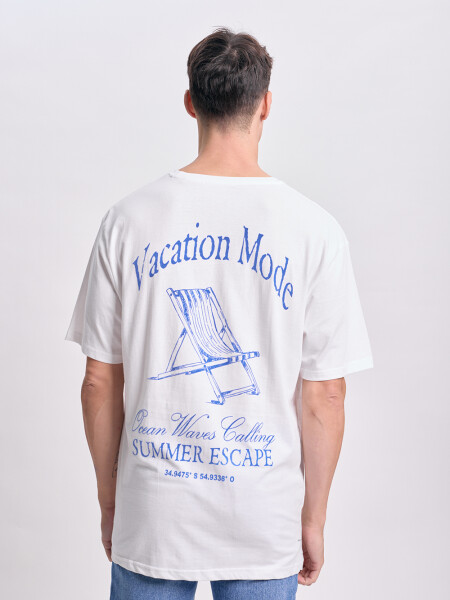 Remera oversize Vacation Blanco