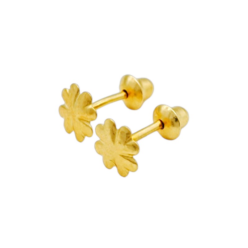 Abridores Trébol-Oro 18k-Sin piedra-AB9540 sinpiedra