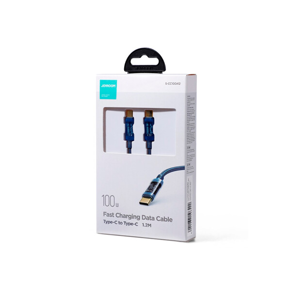 Cable trenzado Joyroom USB-C a USB-C 1.2 metros color azul Cable Trenzado Joyroom Usb-c A Usb-c 1.2 Metros Color Azul