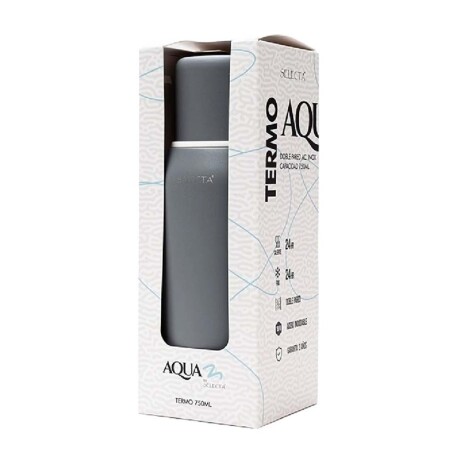 Kit Aqua de Termo 750Ml y Mate c/Tapa Acero Inox Doble Pared Gris