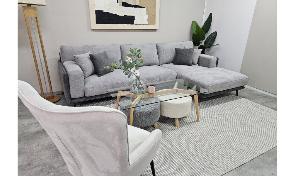 Sofa con Chaise Longue DÚO Gris