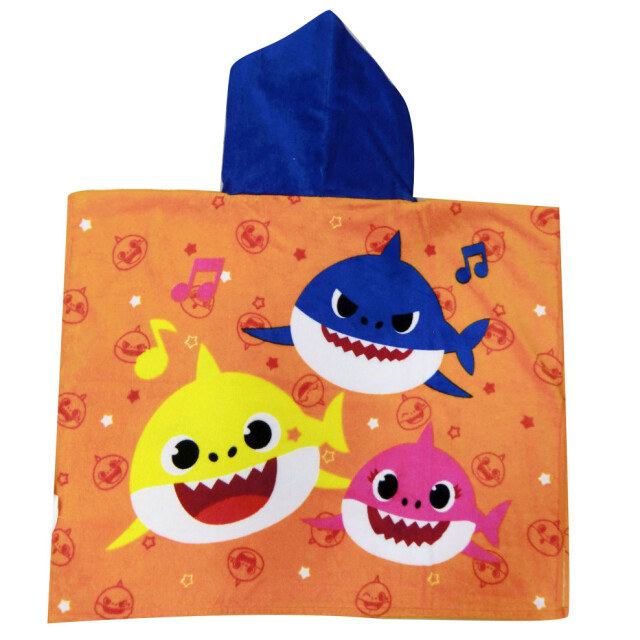 Toalla Disney Poncho Baby Shark Anaranjado - Azul Marino - Amarillo