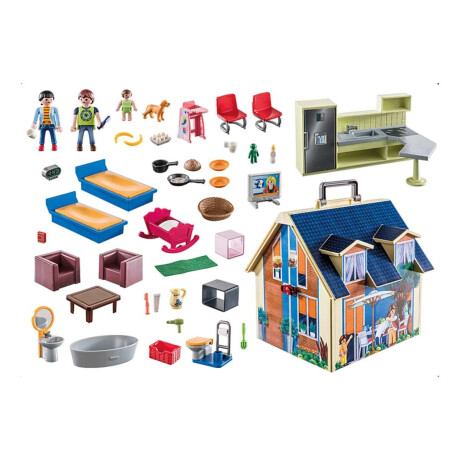 Valija de Casa de Muñecas Playmobil 64 Piezas con Figuras