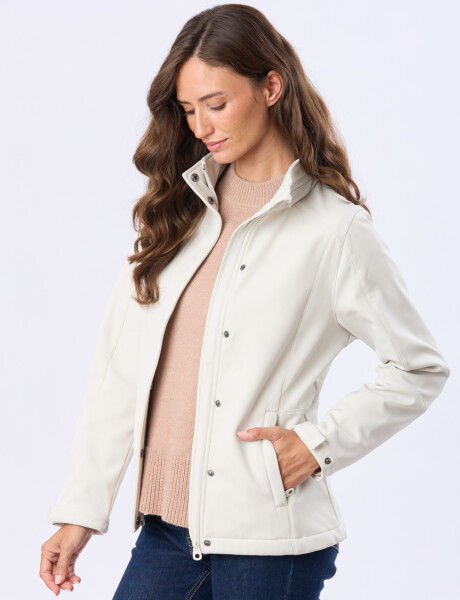 CAMPERA DE NEOPRENO CON CAPUCHA Natural