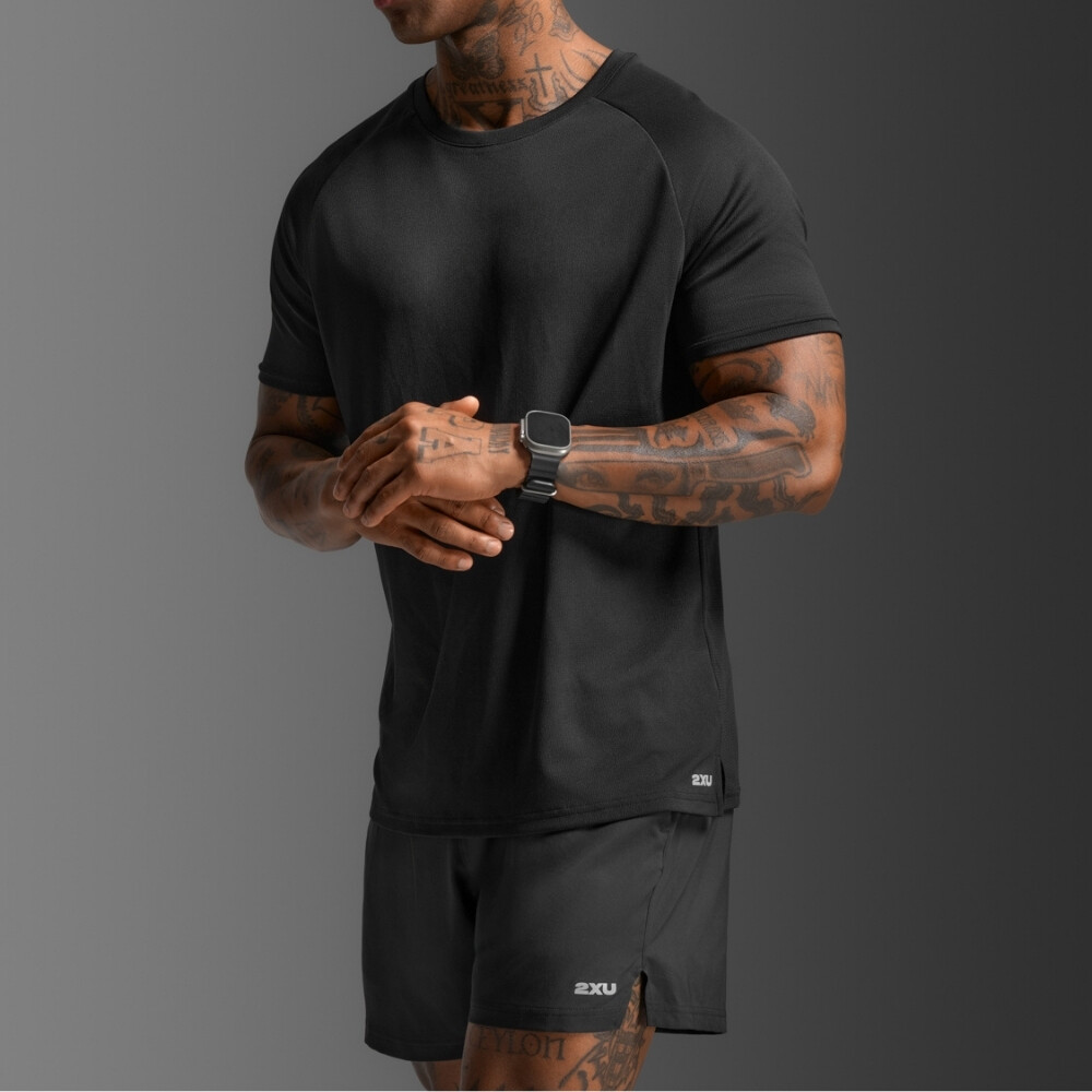 Polo Running Aero Mesh Tee Hombre Black/silver Reflective