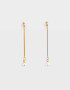 Aros Colgantes Largos Perlas Aros Colgantes Con Perlas - Dorado