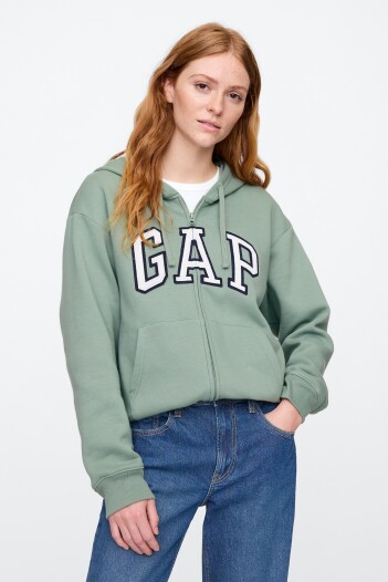 Canguro Con Cierre Logo Gap Mujer Gasoline Green
