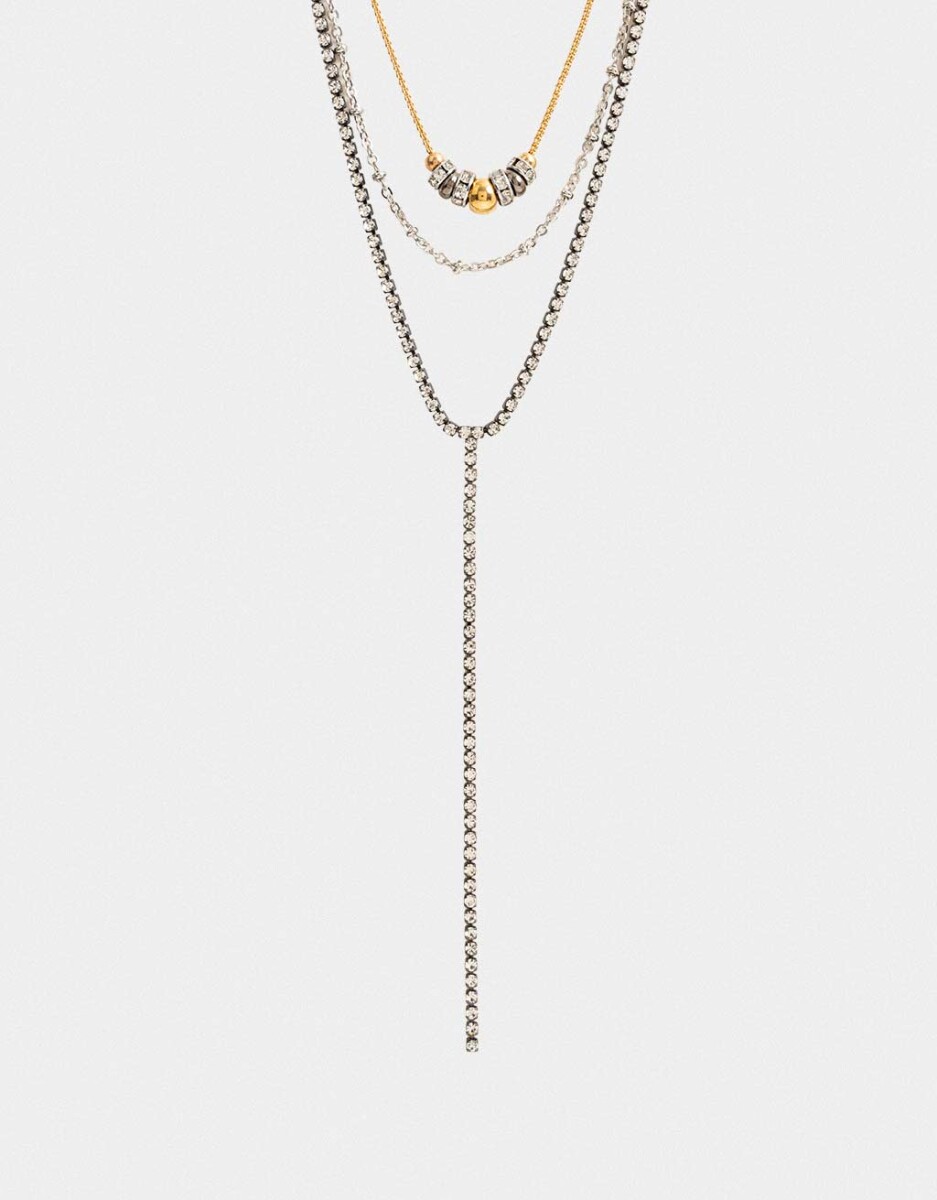 Collar Largo Con Strass 