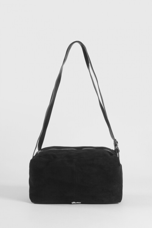 Bolso bandolera suede negro
