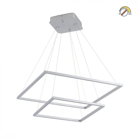 Colgante led dos Marcos 60 + 40cm 70W Dimerizable Plata Colgante led dos Marcos 60 + 40cm 70W Dimerizable Plata