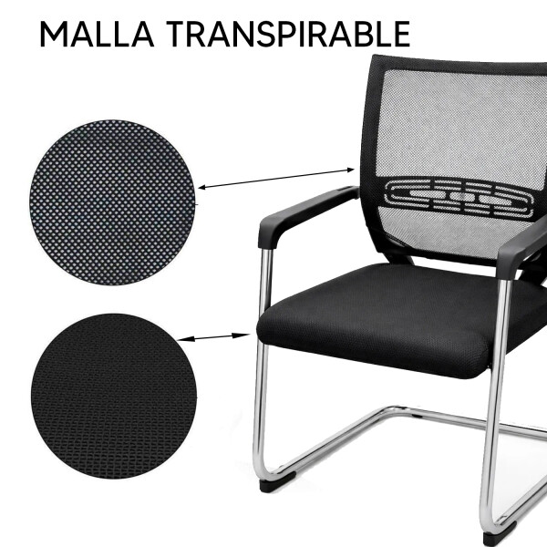 Silla Oficina Escritorio Atencion Mesh Cromada SILLA OFICINA MESH CHAIR BRAZO RECTO