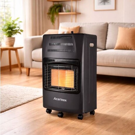 Estufa a Gas Acerinox HT-H-0008 Con Válvula Negro Estufa a Gas Acerinox HT-H-0008 Con Válvula Negro
