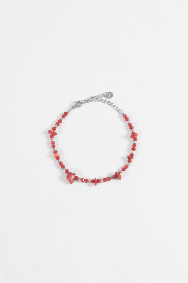 Pulsera piedras acero - plateado 