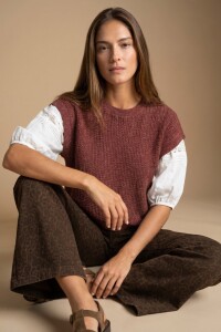 Chaleco Lurex Bordeaux