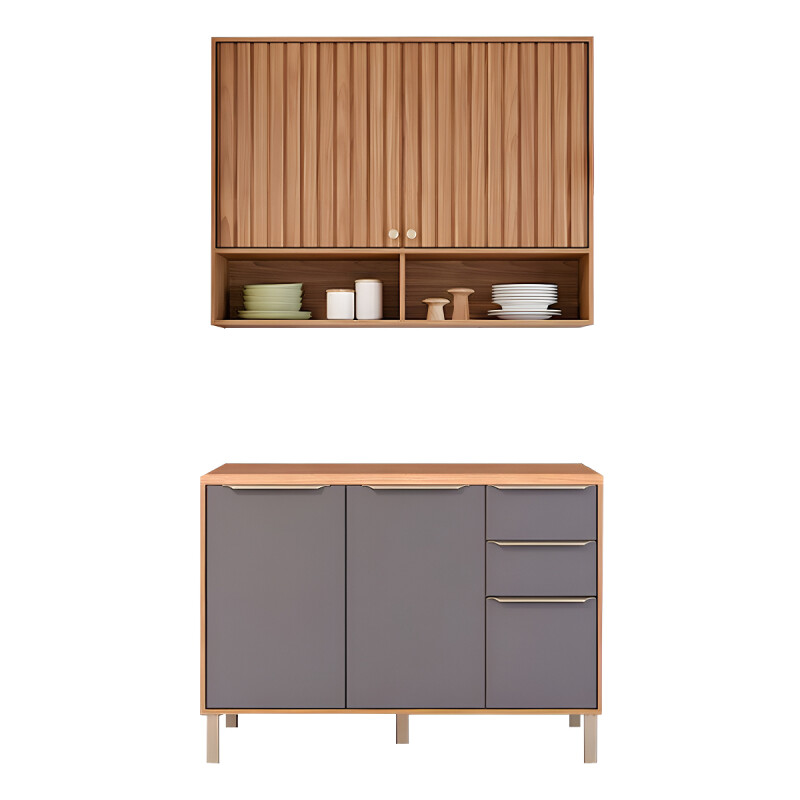 Bajo Mesada Sin Tapa Y Aéreo Mgm Divina 120cm Mdf Moderno Color Nogal/grafito Bajo Mesada Sin Tapa Y Aéreo Mgm Divina 120cm Mdf Moderno Color Nogal/grafito