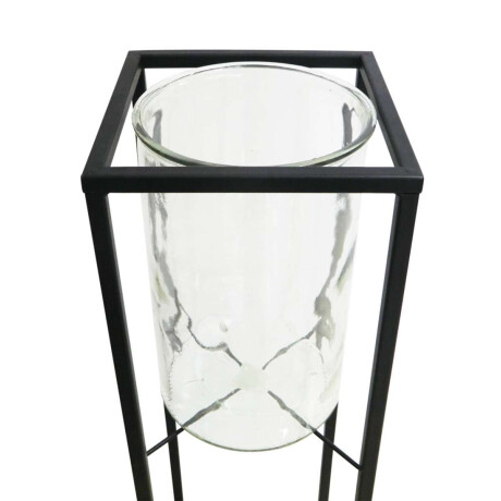 Candelabro Vidrio y Estructura de Metal 76 x 21 cm