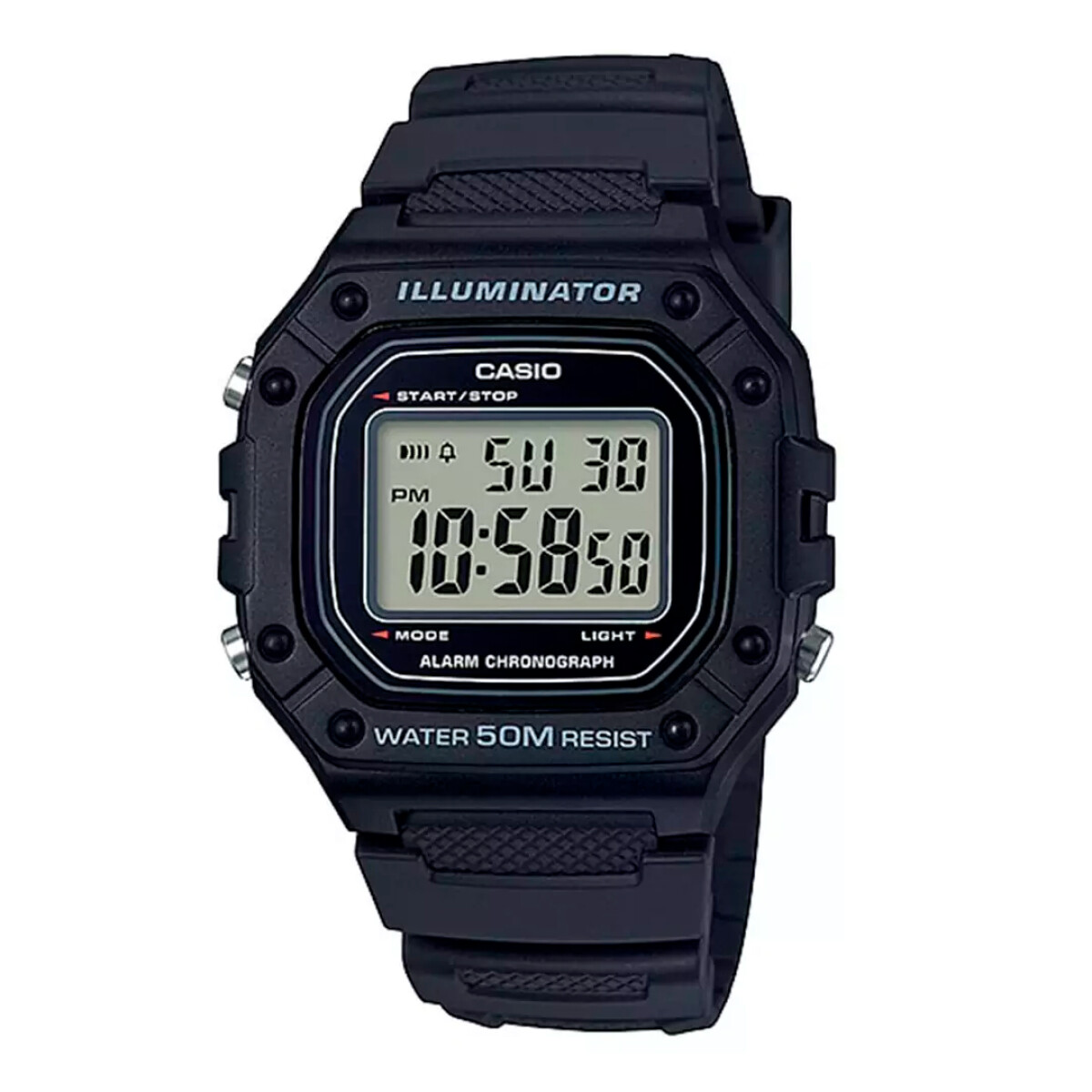 Reloj CASIO W218H-1AVDF Resina Negro Esfera 42mm 