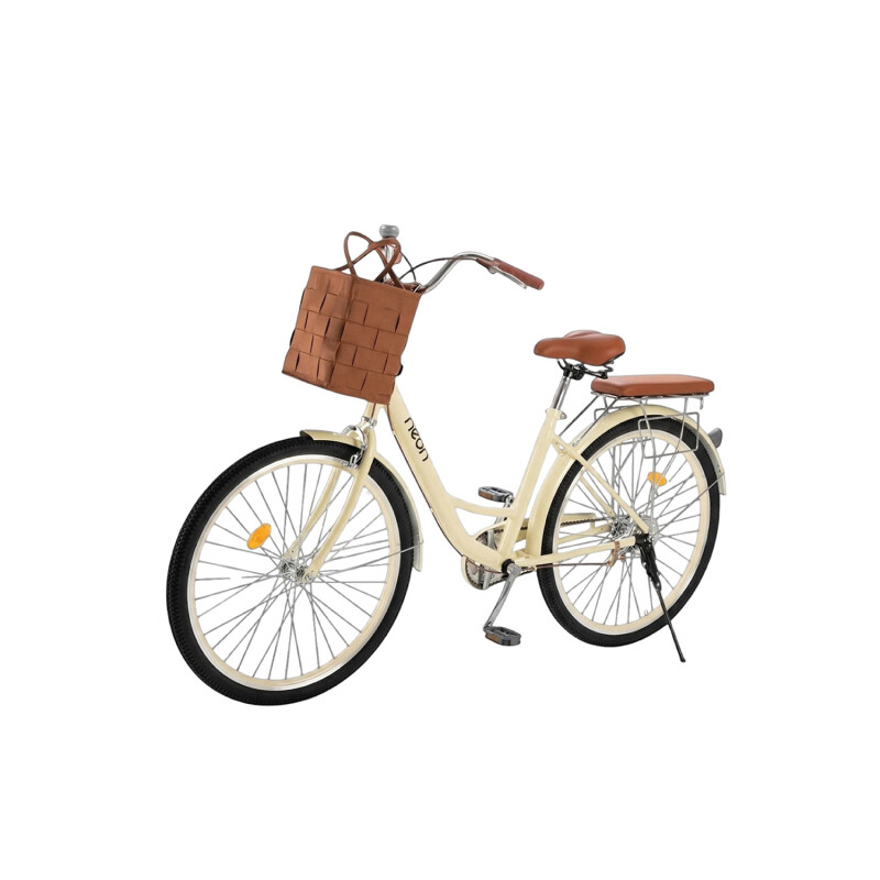 Bicicleta Urbana Rodado 26 con Canasto Vintage Beige