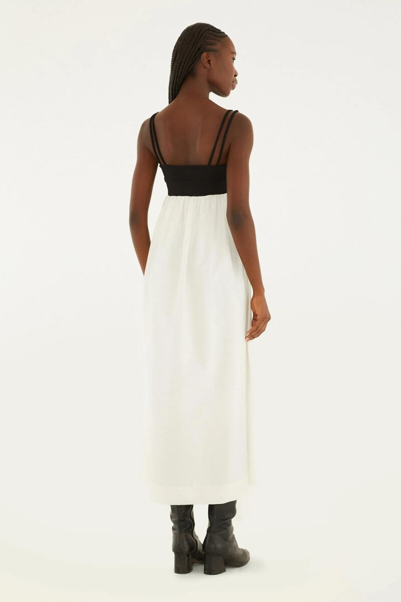 VESTIDO BICOLOR Blanco